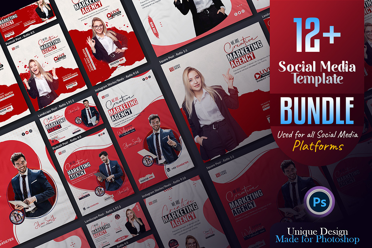 Corporate Social Media Post Bundle, a Social Media Template by Creative_View (Photo 1 of 8)
