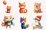 Funny Cat Clipart, Quirky Cat, an Illustration by CreationArt (Thumbnail 3 of 5)