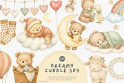 dreamy set of baby bears nursery, a Decorative Illustration by Pink Studio Art (Thumbnail 1 of 9)