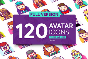 120 avatar icons-Full version