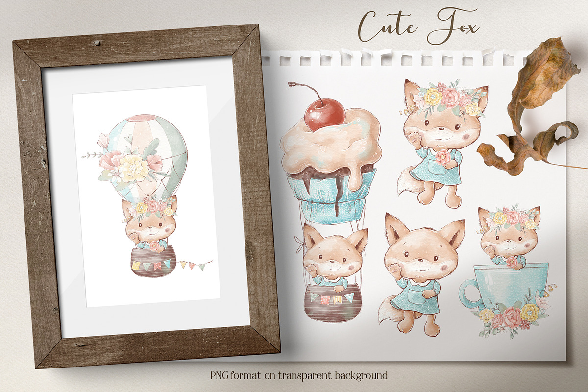 Cute woodland animals clipart., an Animal Illustration by Yuliya Art (Photo 6 of 19)