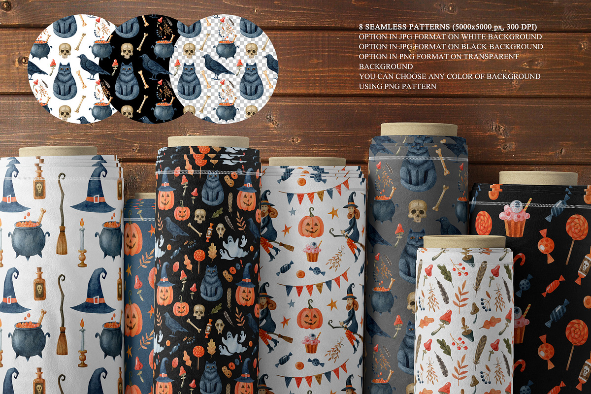 Happy Halloween watercolor set, a Decorative Illustration by Natalia Fedorova (Photo 8 of 14)