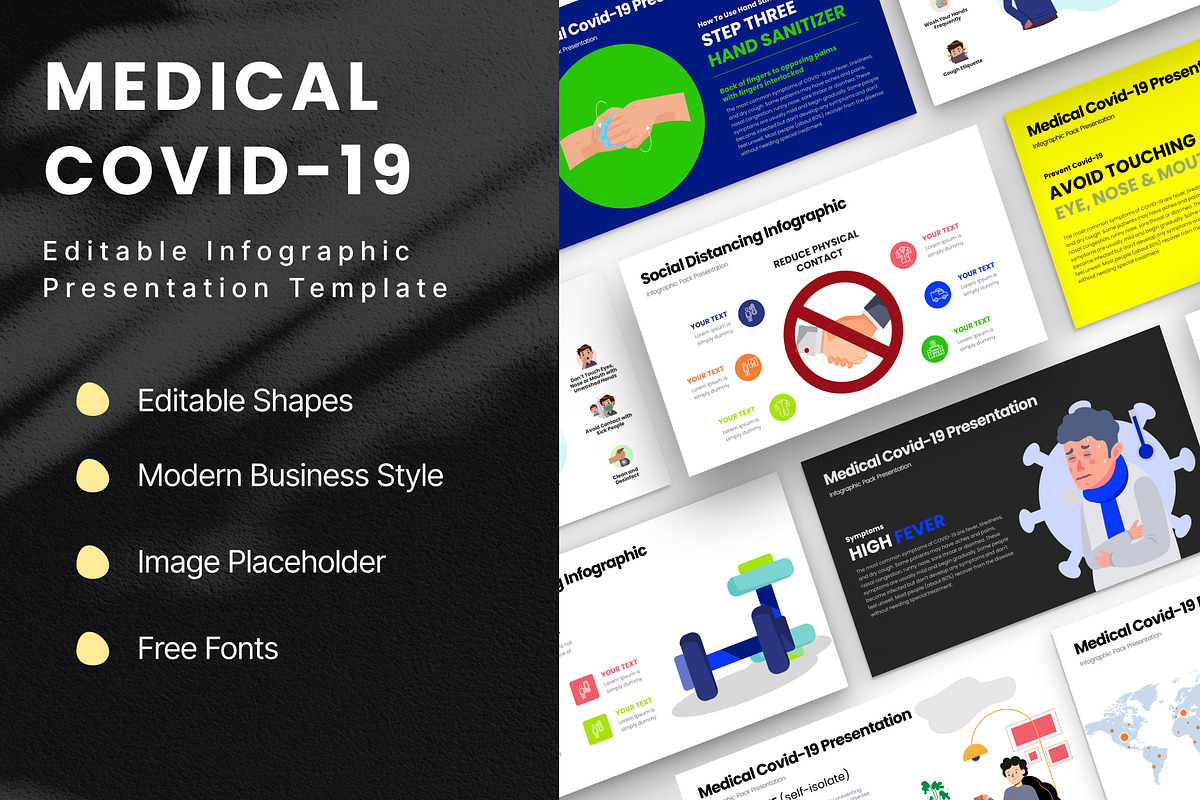 Medical Covid19 Infographic Template, a Presentation Template by Digitcase x Wealthwells (Photo 2 of 6)