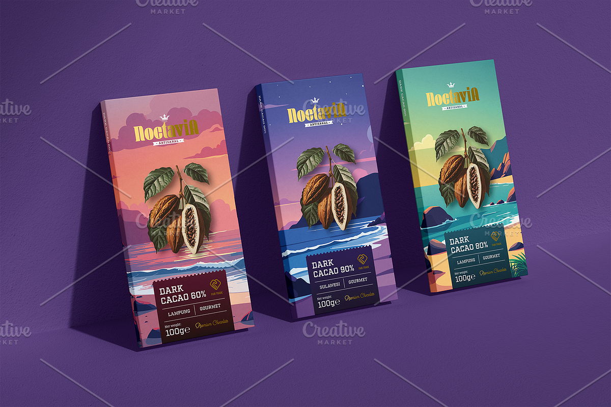 Noctavia Chocolate Bar Pack Template, a Marketing Template by fisihsani (Photo 3 of 9)