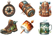 Camping Sublimation Clipart, an Illustration by Watercolor design (Thumbnail 2 of 4)