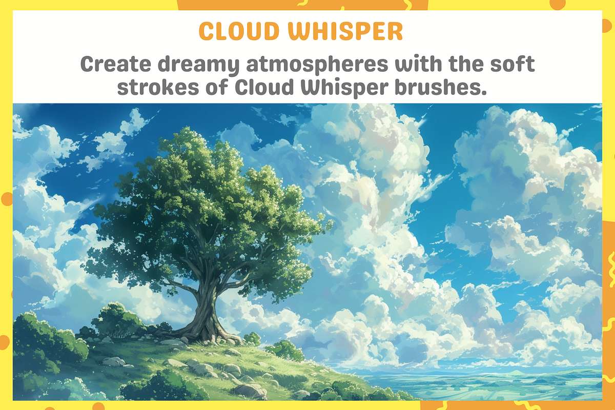 Procreate Ghibli Cloud Brushes, a Brushes & More by nikiartcorner (Photo 4 of 10)