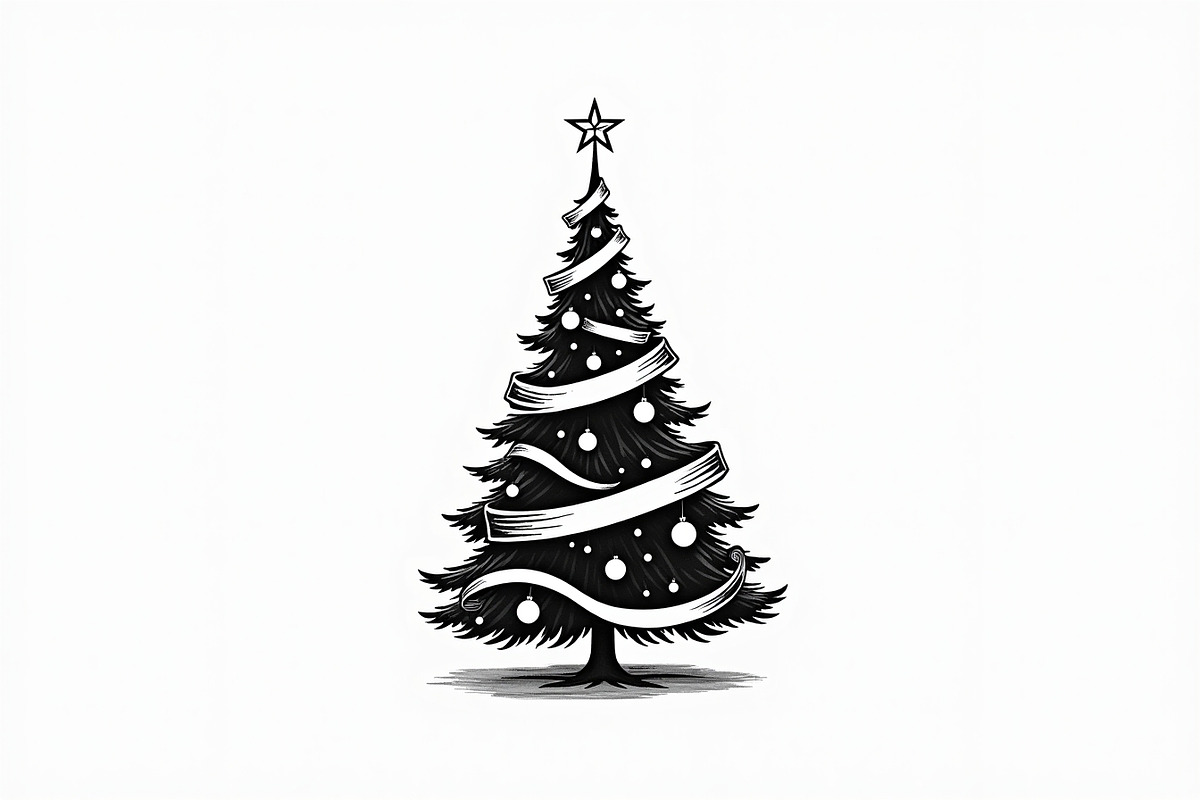 Merry Christmas Tree Clipart Collect, an Illustration by jahid234 (Photo 9 of 21)