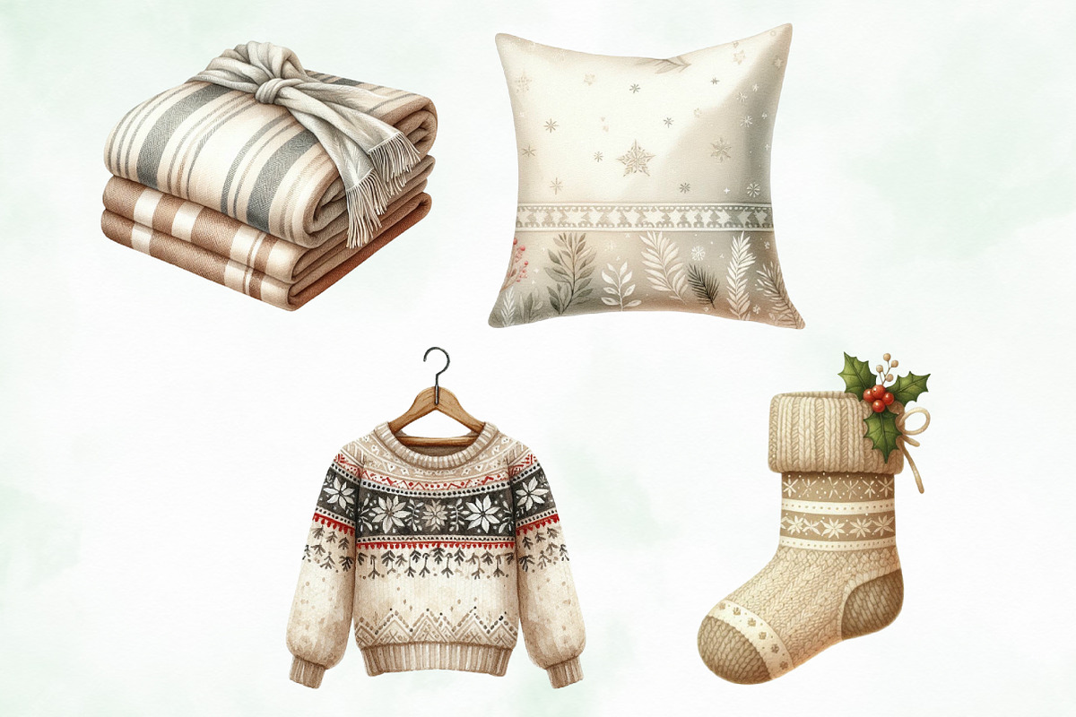 Neutral Christmas Laundry Clipart, an Illustration by Creative Art (Photo 6 of 6)
