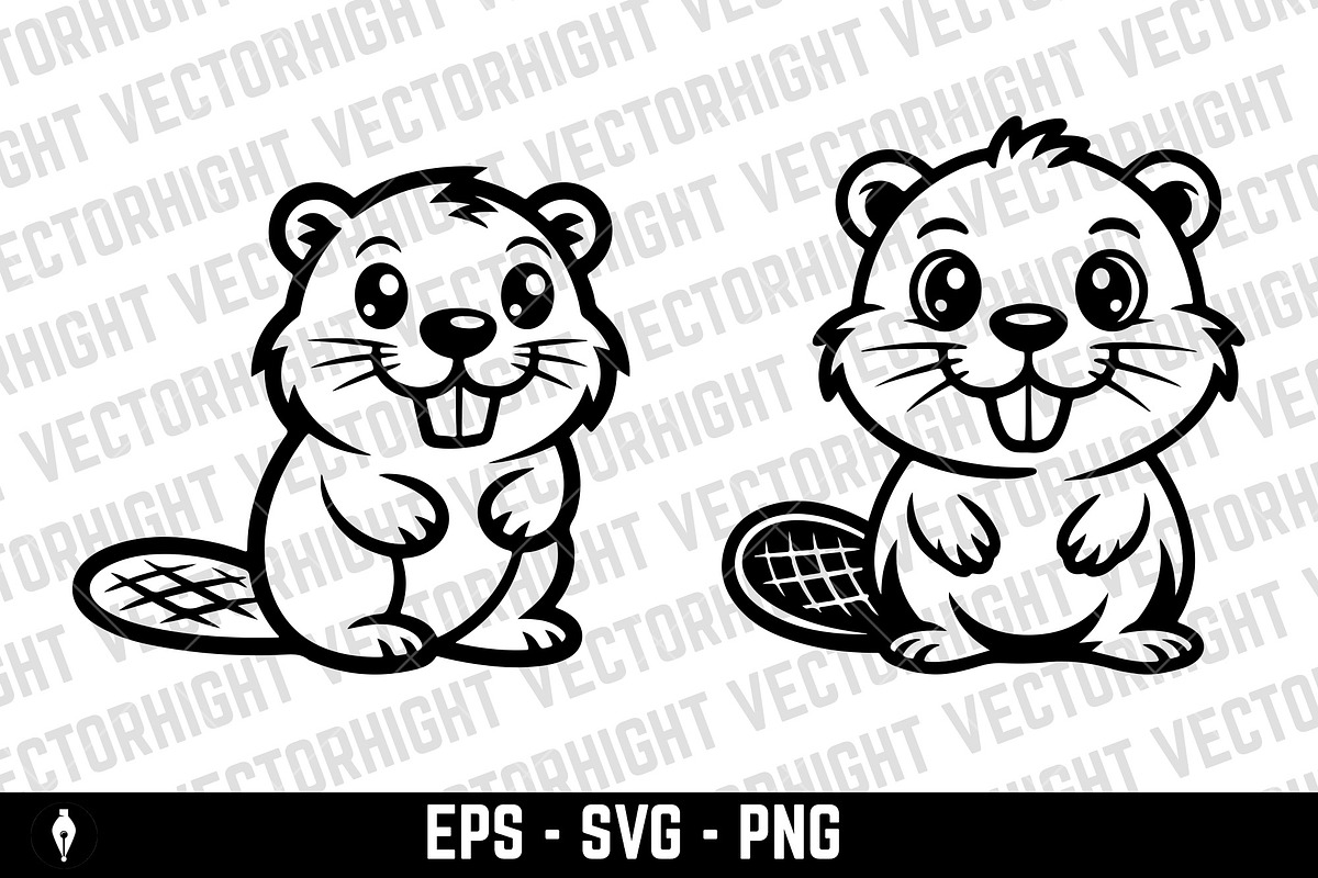 Cute happy smiling beaver mascot, an Animal Illustration by Vectorhight (Photo 3 of 3)