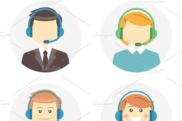 Call Center Operator Icons