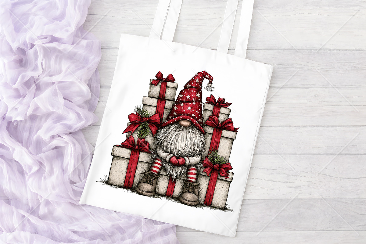 Whimsical Christmas Gnome Clipart, a Seasonal Illustration by Canvas Craft (Photo 8 of 10)