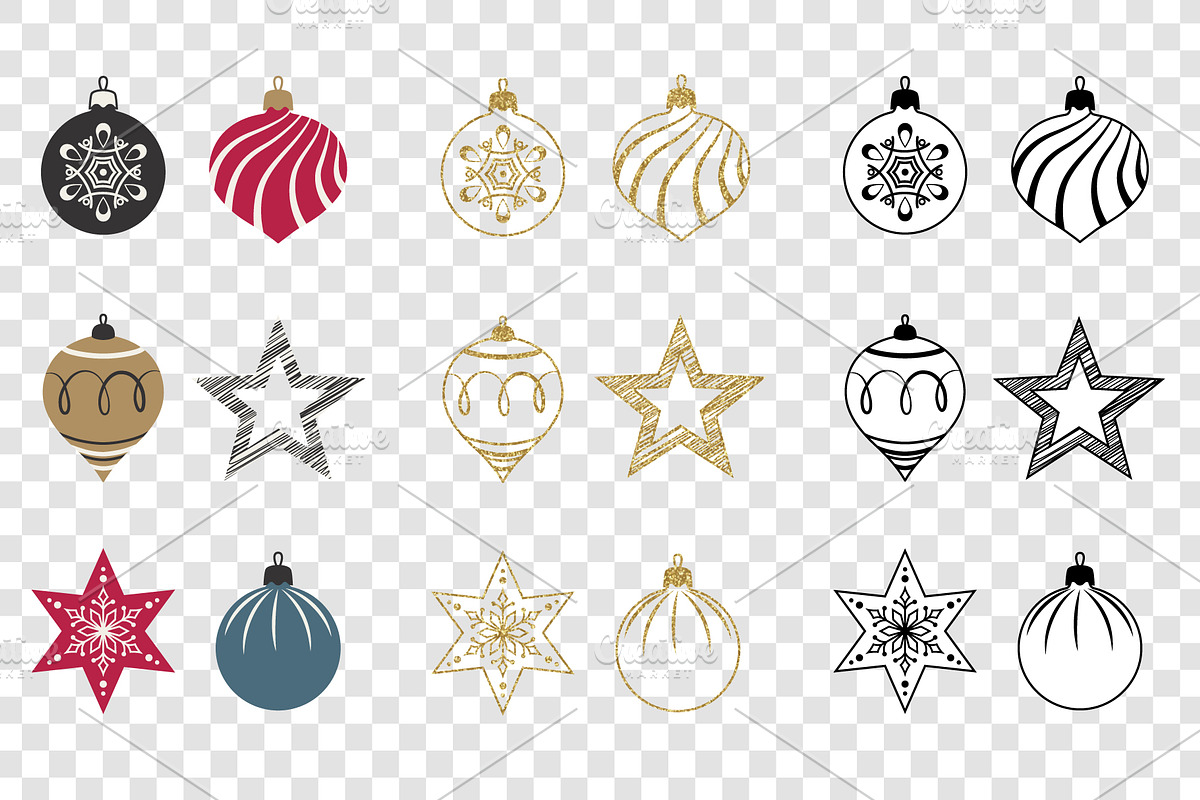 Christmas decoration, balls, stars., an Object Graphic by Paper Cards (Photo 5 of 5)