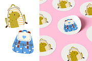 Cute School Backpack Vector Set, an Education Illustration by Annie Birdie (Thumbnail 6 of 7)