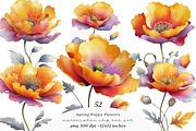 Whimsical spring poppy flowers Png, an Illustration by SinaCreation (Thumbnail 1 of 11)