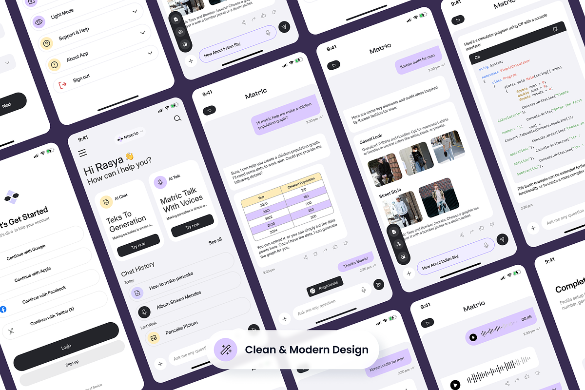 Matric - Chat AI Mobile App, an App Template by SLAB! Design (Photo 4 of 4)