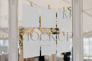Hanging Seating Chart Cards Mockup