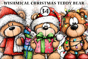 Wishmical Christmas Teddy Bear Clipa, an Illustration by CreationArt (Thumbnail 1 of 5)