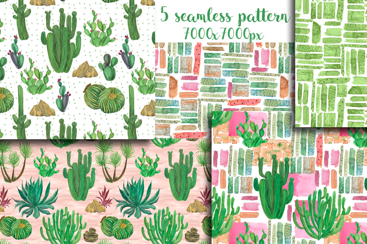 Watercolor cactus garden, an Illustration by ramika (Photo 3 of 4)