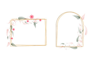 Elegant gold frames adorned with, an Illustration by okskukuruza