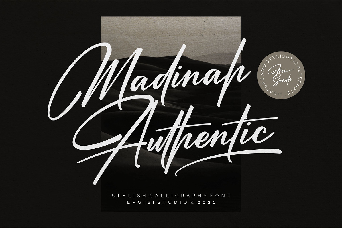 Madinah Authentic | Stylish Font, a Script Font by ErgibiStudio (Photo 1 of 10)