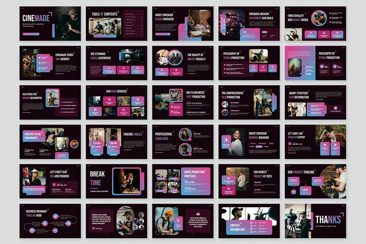 Movie Studio Production GSlides, a Presentation Template by Fit-tee (Photo 4 of 10)