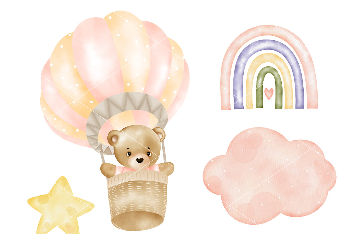 Baby Girl Watercolor clipart, an Animal Illustration by Natalya_Mona_Art (Photo 5 of 10)