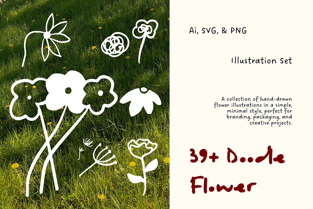 39+ Doodle Flower Illustrations Set, a Decorative Illustration by The Journey Atelier (Photo 1 of 3)