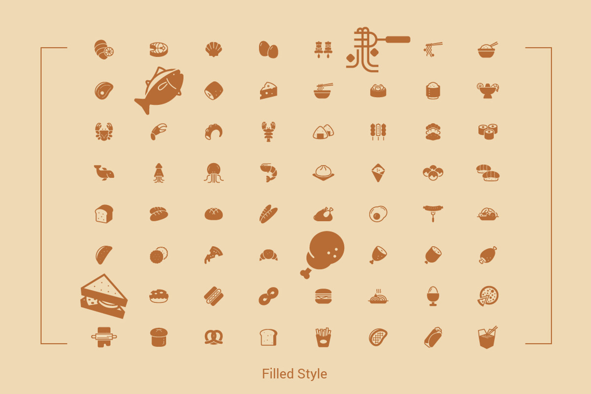 64 Food Icons, an Icon by WORAKAMON Design Studio (Photo 3 of 8)