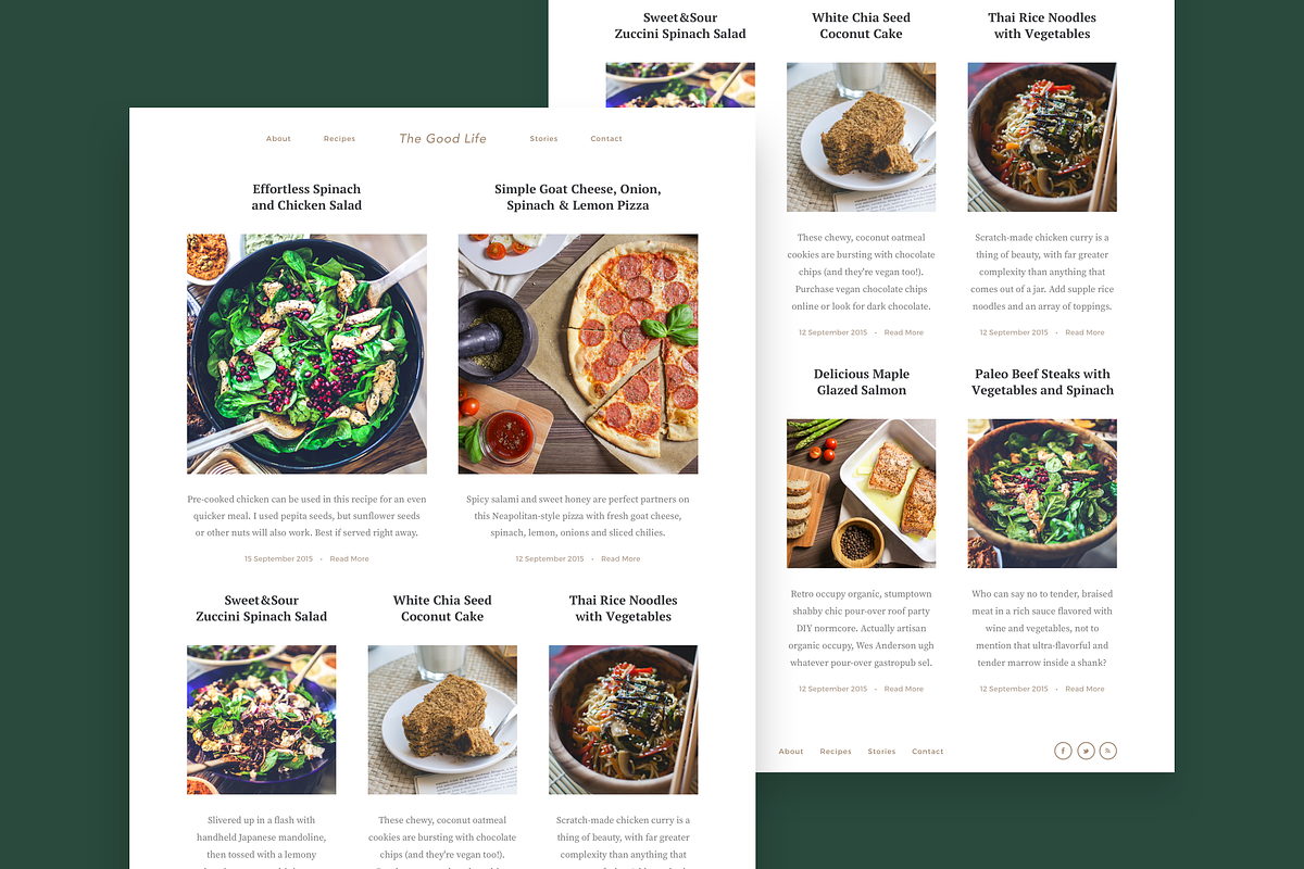 Minimal Food Blog/Web Template, a Websites & App Template by O N N O (Photo 3 of 7)