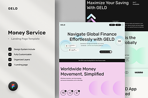 Geld - Money Service Landing Page, an UI Kit Template by Rahardi Creative