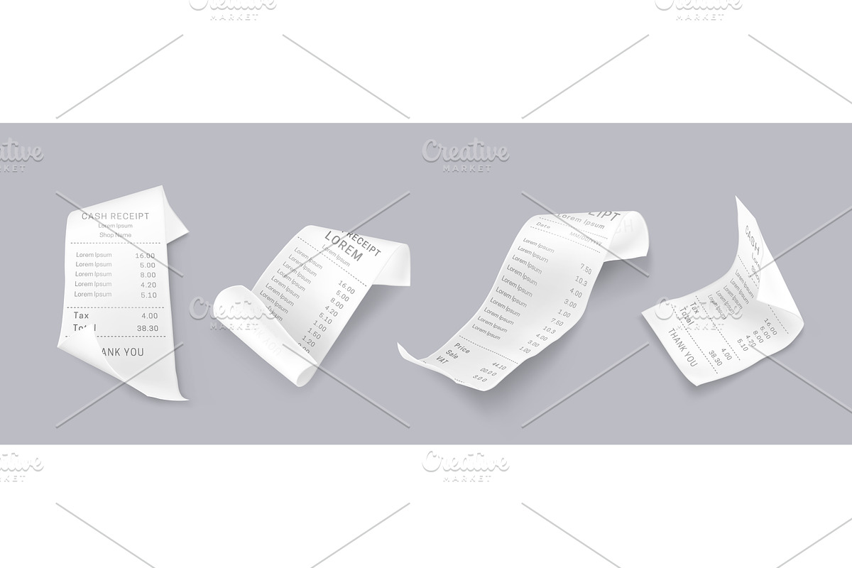 Cash bill receipt paper strips, a Finance Illustration by art PVP - market