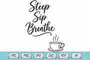 Steep Sip Breathe Tea Line Art, an Object Illustration by Ghagra (Thumbnail 1 of 7)