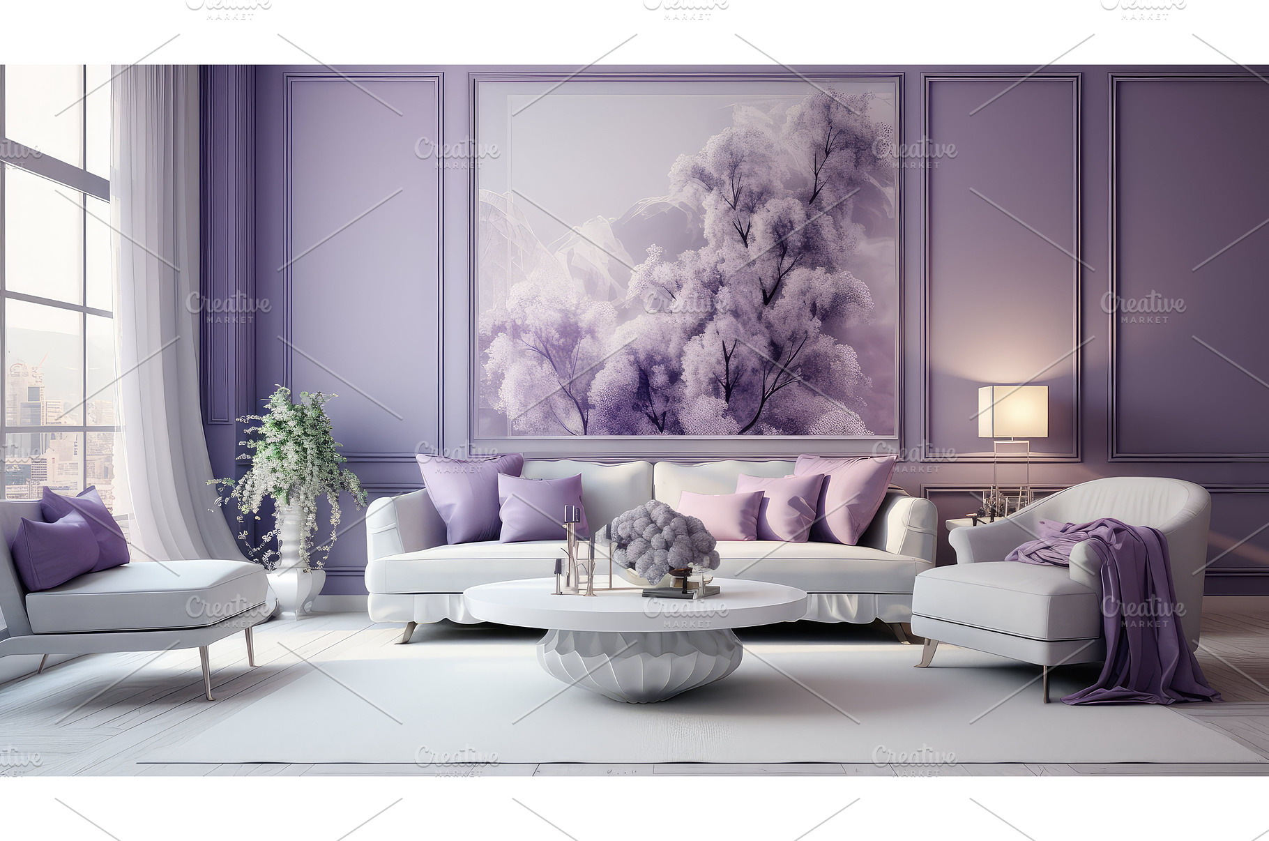 color violet silver ai generated, an Abstract Photo by pikepicture
