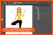 Yoga Teacher Portrait Creator, a Person Illustration by Lauren Lesley Studio (Thumbnail 3 of 43)