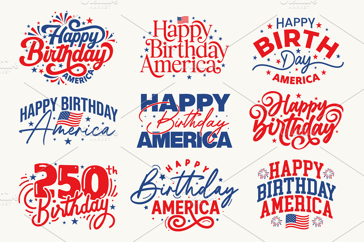 Happy Birthday America SVG Bundle, a Wallpaper Graphic by ashek (Photo 4 of 5)