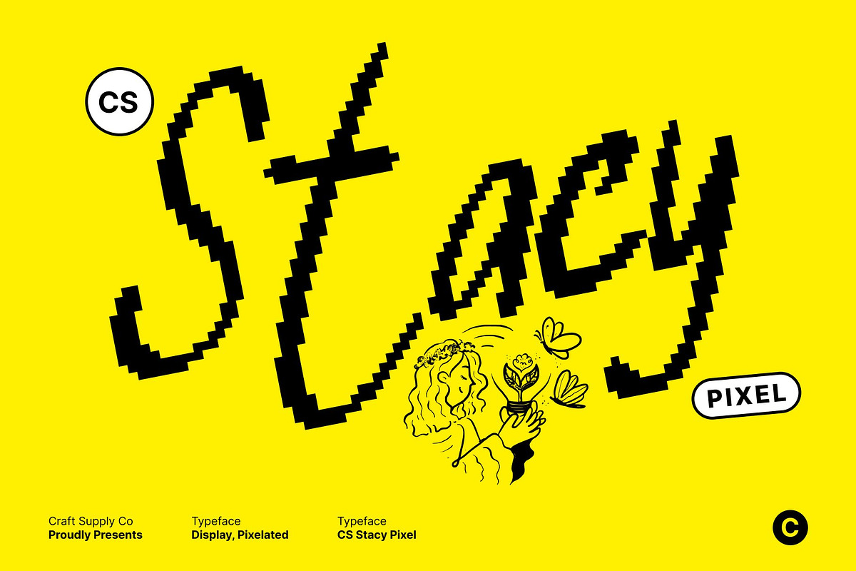 CS Stacy Pixel, a Handwritten Font by Craft Supply Co. (Photo 1 of 8)