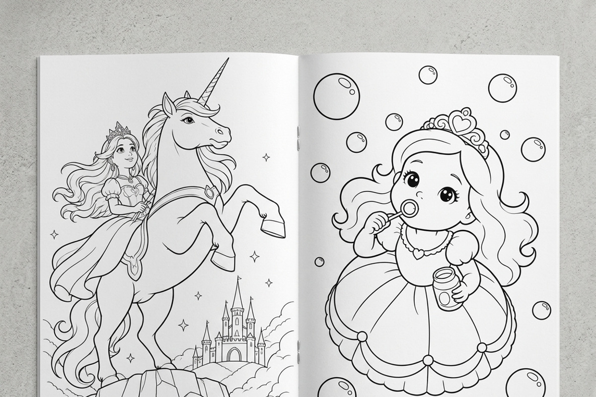 Magical Princess Coloring Book Vol47, a Person Illustration by ikarifq shop (Photo 6 of 7)