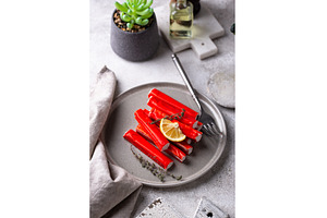Surimi sticks from crab meat, a Food & Drink Photo by Yulia Furman