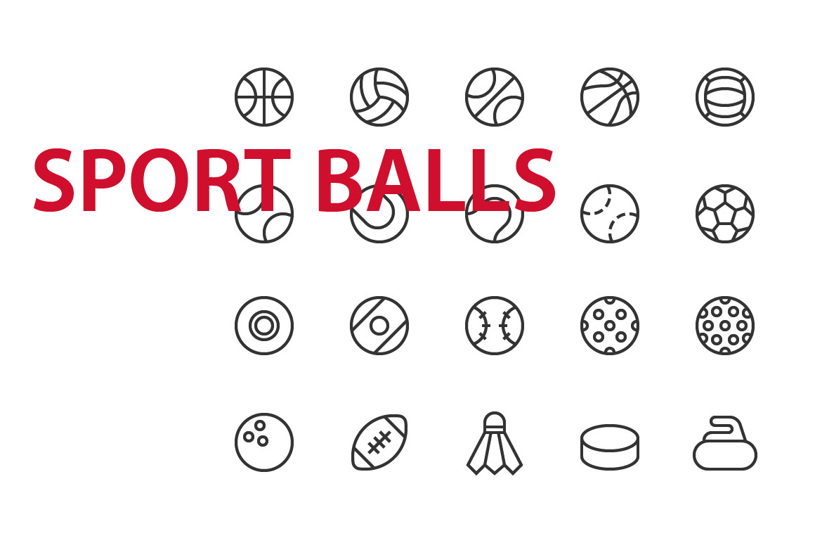 20 Sport Balls UI icons, an Outline Icon by Palau