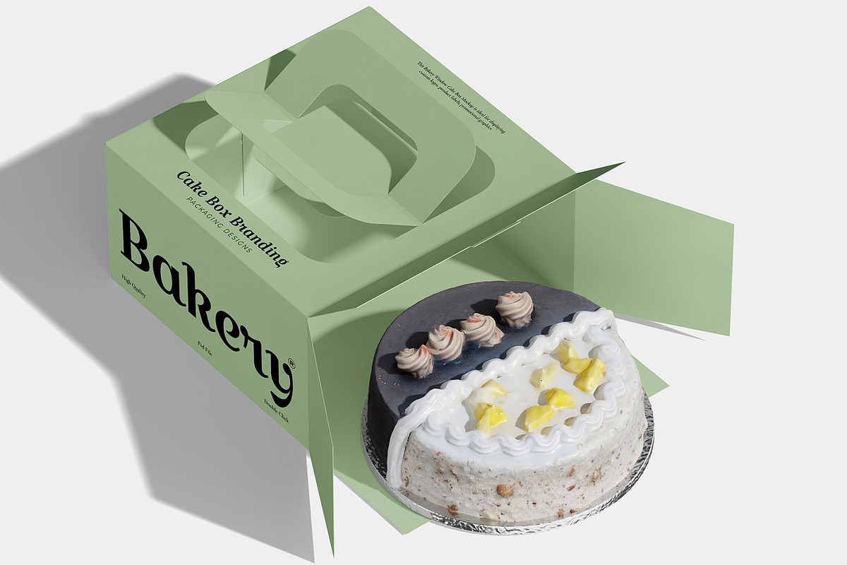 Bakery Window Cake Box Mockup, a Packaging Mockup by Permadi Creative (Photo 5 of 5)