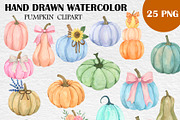Watercolor Pumpkin Clipart PNG, an Object Illustration by PatternPalette (Thumbnail 2 of 5)