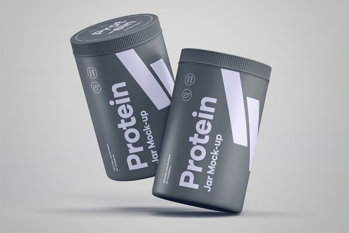 Protein Tall Jar Mock-up, a Packaging Mockup by zippypixelstudio (Photo 6 of 12)