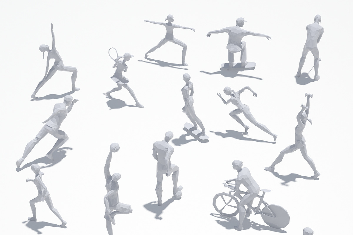 Low Poly Sport Pose Pack, a Characters & Person 3D Model by Daniel Mikulik (Photo 3 of 5)