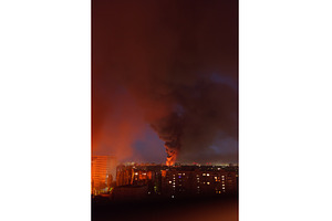 The city is on fire. A mushroom, an Architecture Photo by Stockphoto by vzwer