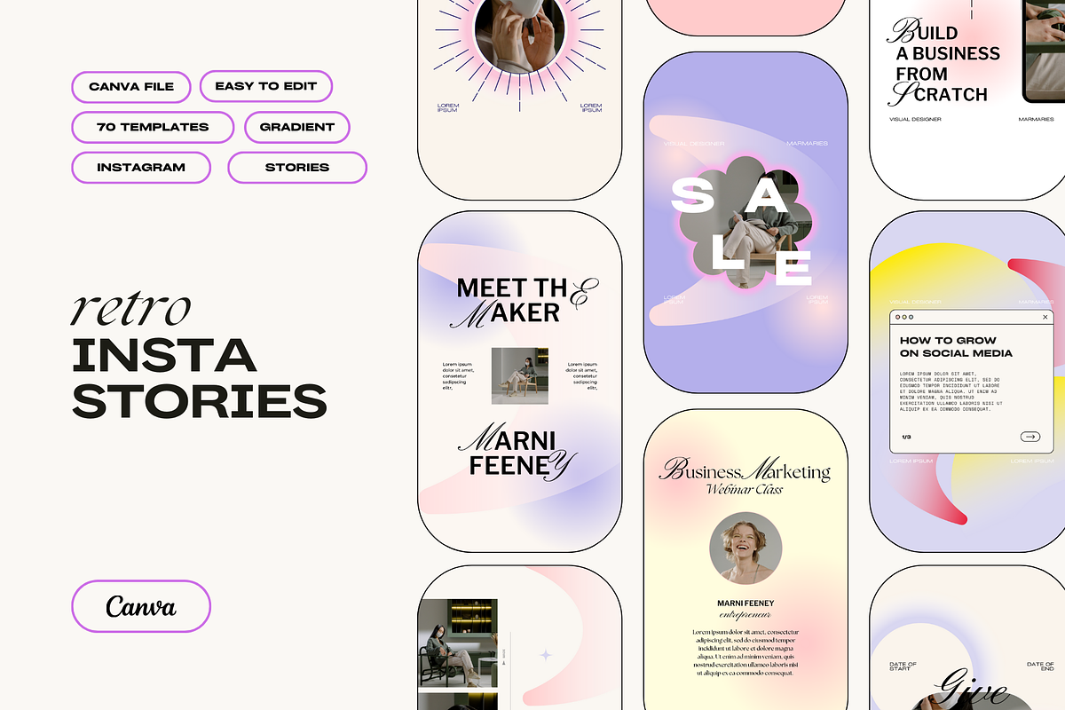 Retro Instagram Story Pack, a Social Media Template by marmaries (Photo 1 of 5)
