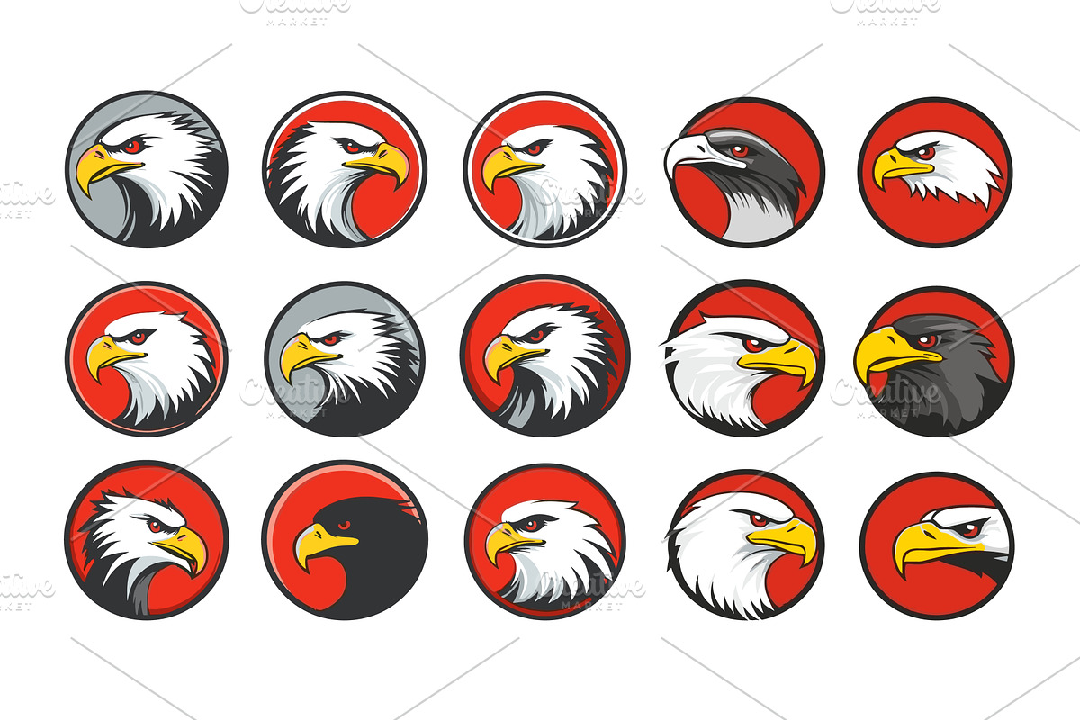Cartoon eagle logos. Talon feather, an Animal Illustration by Stock-Smart-Start