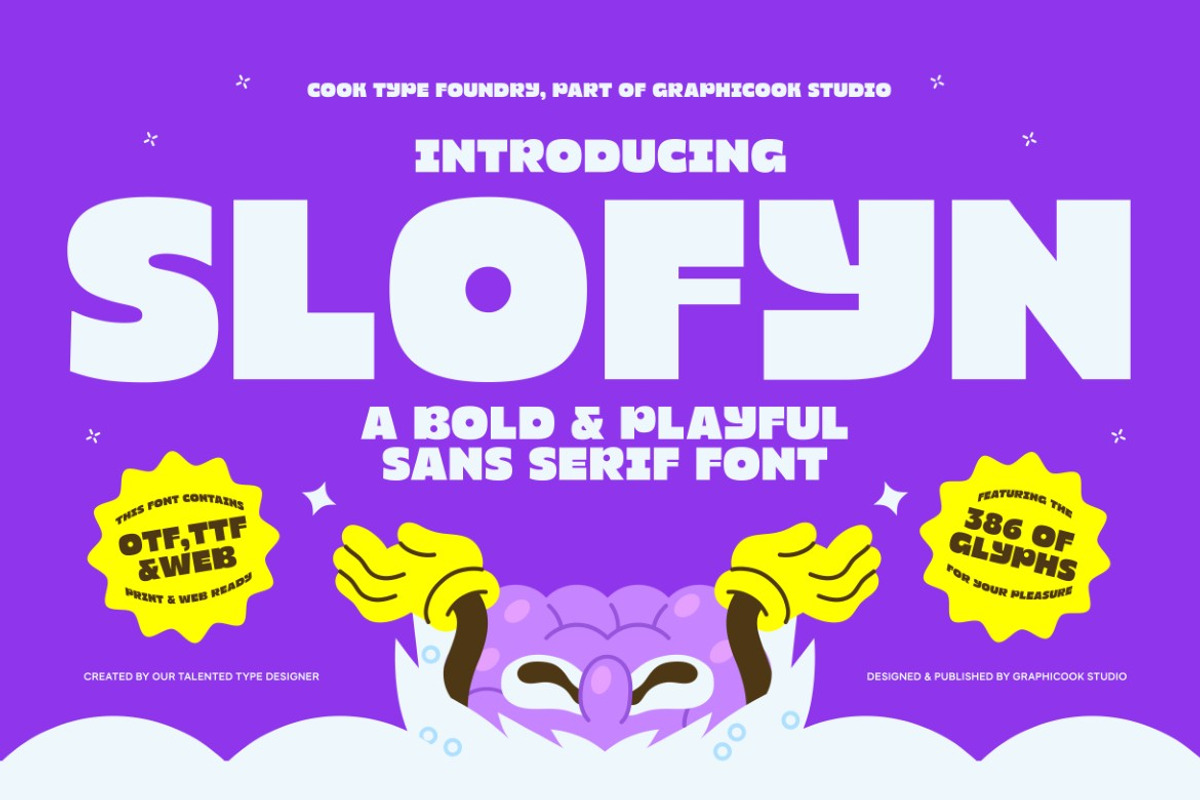Slofyn, a Sans Serif Font by graphicook (Photo 1 of 10)