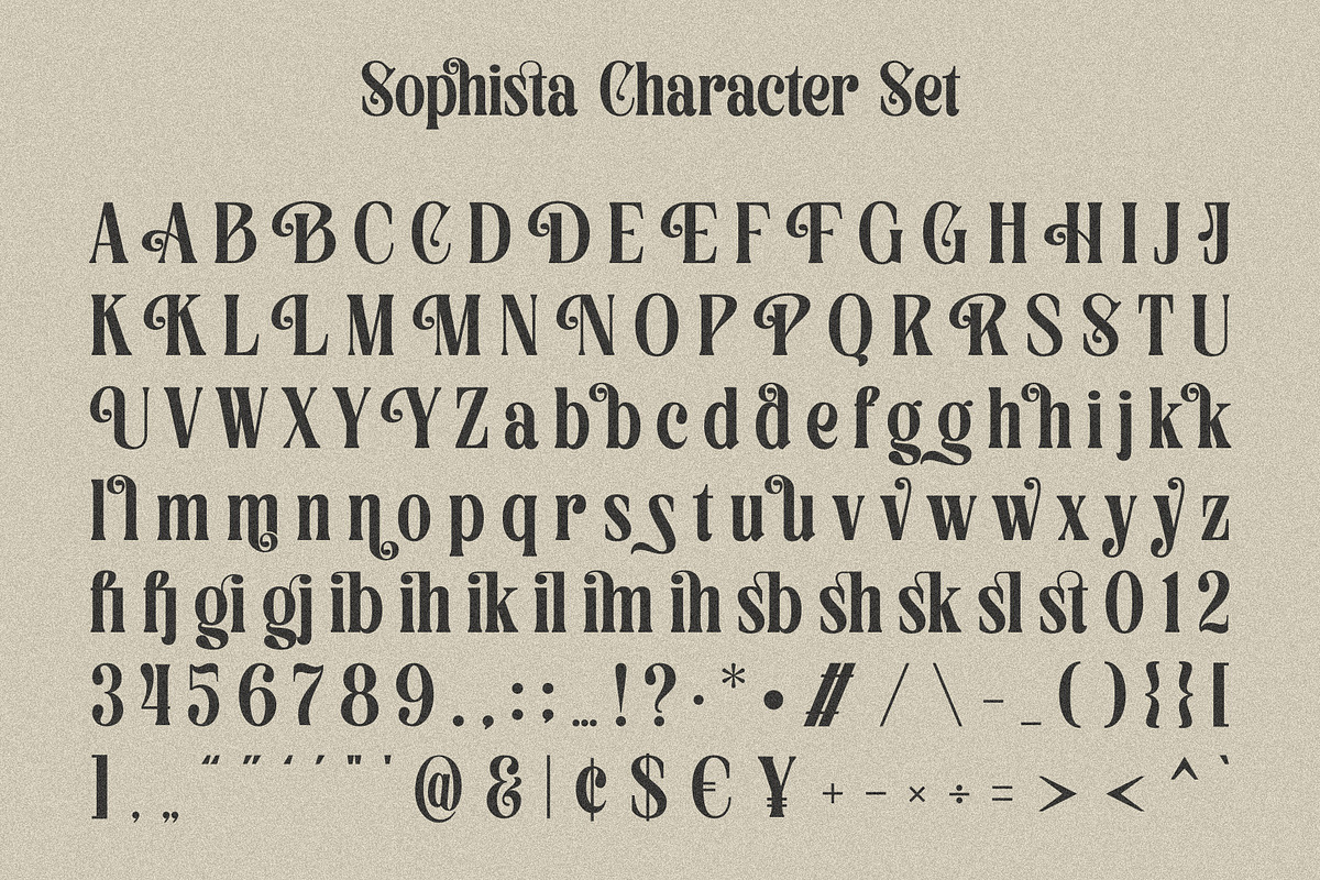 Sophista - Ligature Serif Font, a Serif Font by Almeera Std (Photo 3 of 5)