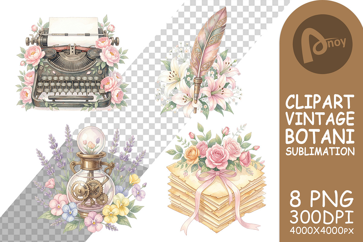 Vintage Mechanical Floral, a Decorative Illustration by Artnoy (Photo 12 of 18)
