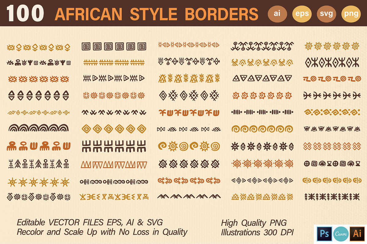 African Shapes Borders Atelier +SVG, an Object Graphic by Katrinelly (Photo 7 of 11)